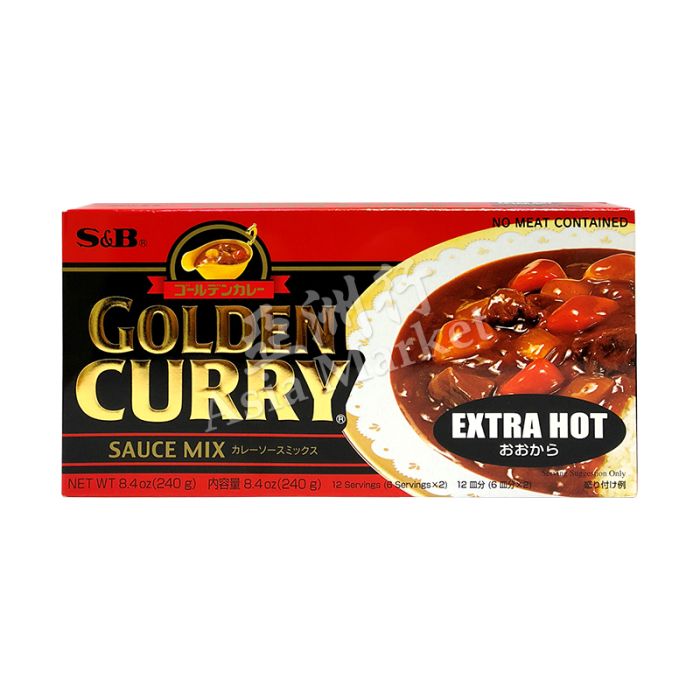 S&B Golden Curry Sauce Mix Extra Hot 220g