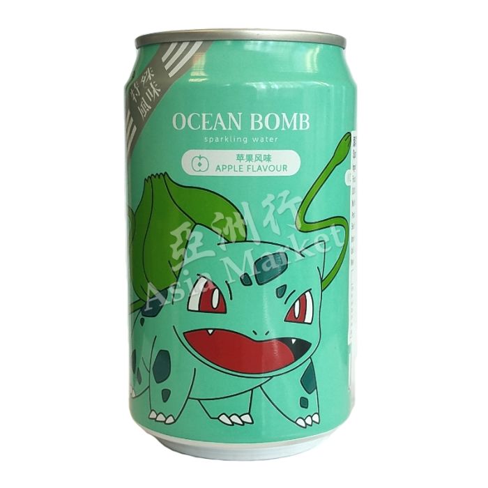 台湾 OCEAN BOMB 口袋妖怪系列气泡水  苹果味 330ml