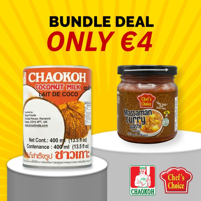 [Bundle Deal] CHAOKOH Coconutmilk 400ml + CHEF'S CHOICE Massaman Curry Paste 220g