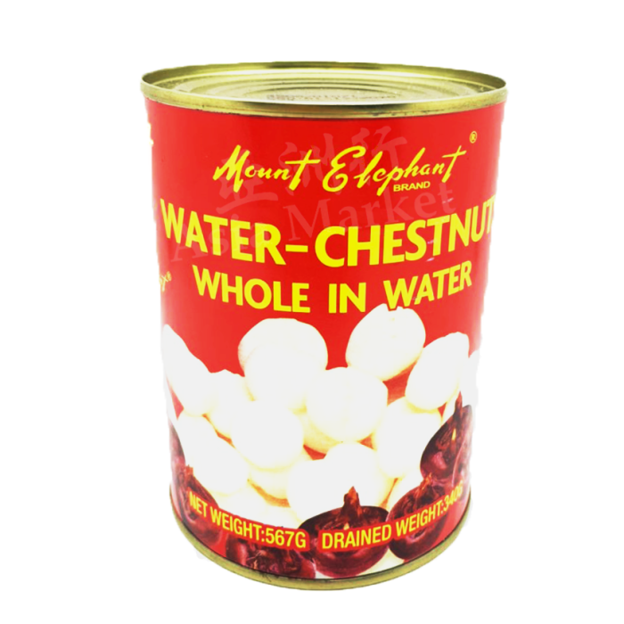 MOUNT ELEPHANT  WaterChestnuts Whole In Water 567g