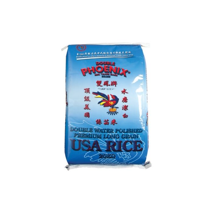 DOUBLE PHOENIX Double Water Polished Premium Long Grain USA Rice 20kg