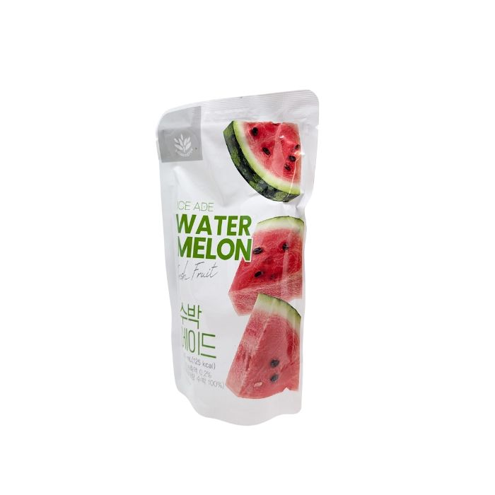 ice ade watermelon korean pouch drink side view