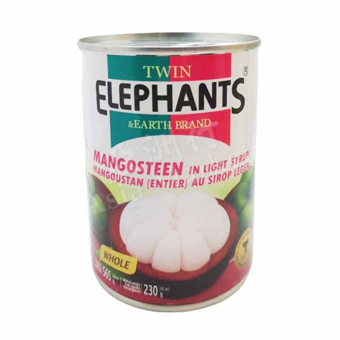 TWIN ELEPHANTS Whole Mangosteen in Ligth Syrup 565g