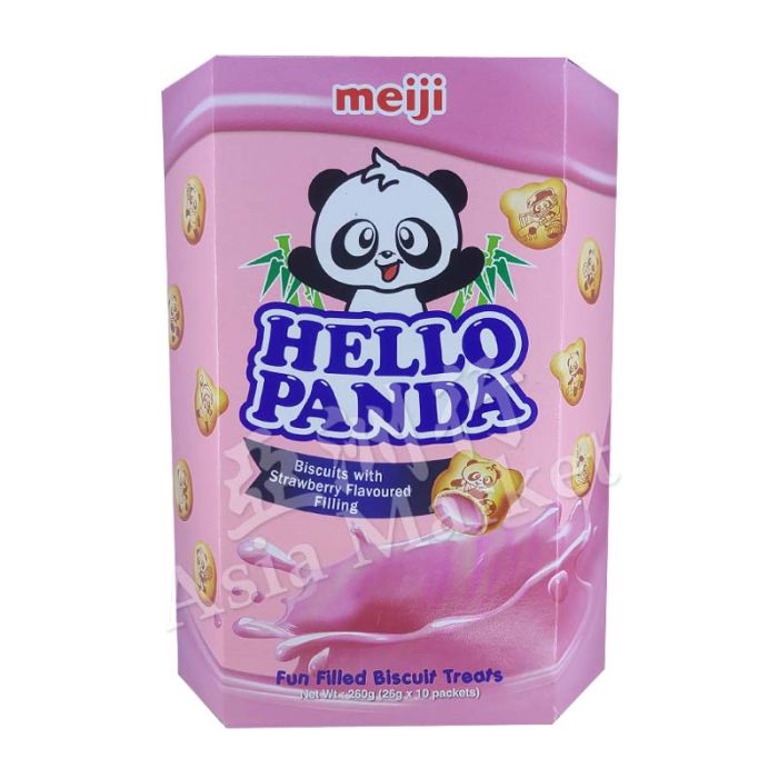 MEIJI Hello Panda Biscuit  Biscuits with Strawberry Flavoured Filling (10pkt) 260g 