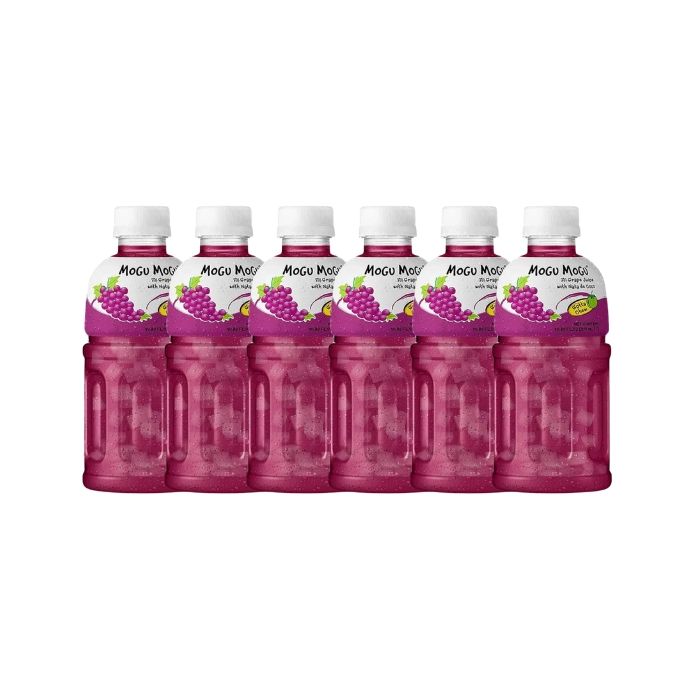 [PACK OF 6] MOGU MOGU Grape Flavoured Drink With Nata De Coco 320ml 