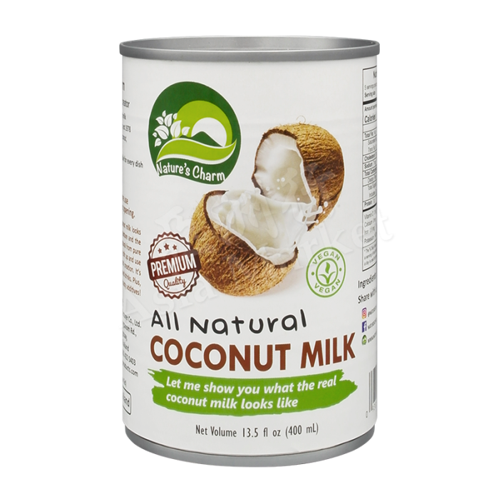 NATURE'S CHARM - All Natural Coconut Milk (Gluten Free, Vegan) 400ml