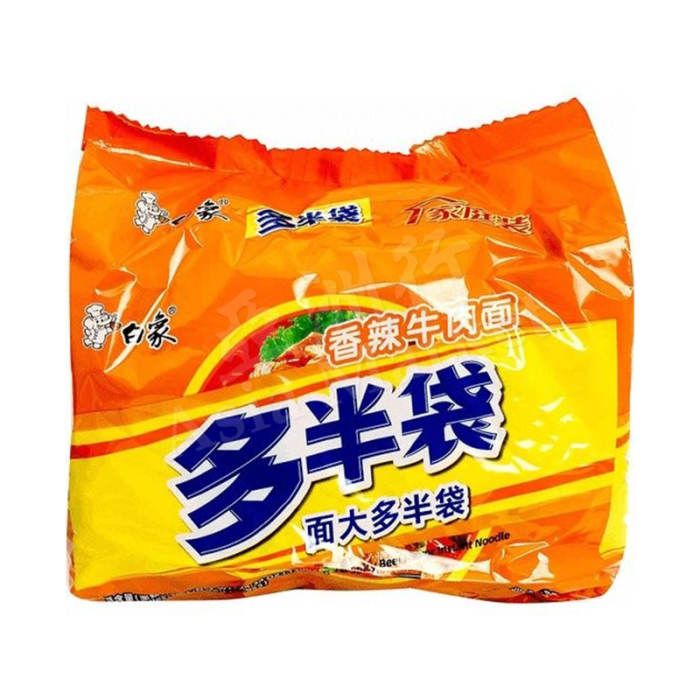 [PACK OF 5]  BAIXIANG  Spicy Beef Soup Flavor Noodles (5 packs) 555g