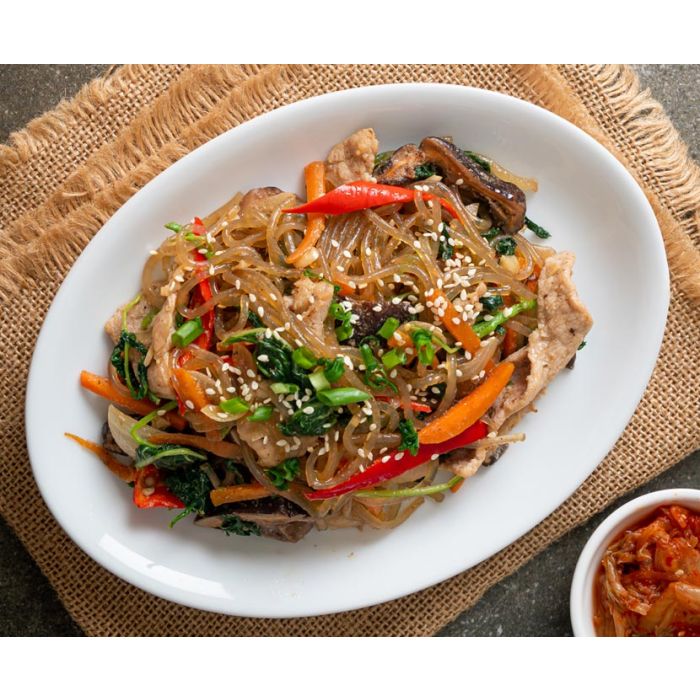 Japchae Korean Glass Noodle Stir Fry Ingredients