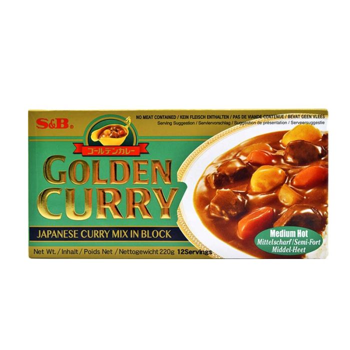 S&B Golden Curry Sauce Mix Medium Hot 220g