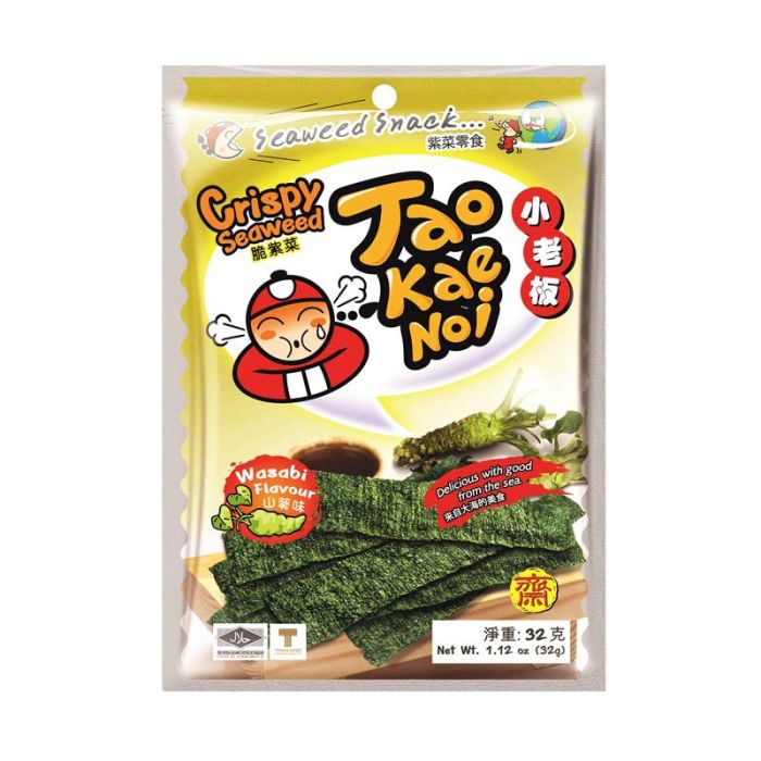 Tao Kae Noi Nori Wasabi Seaweed Snacks 32g