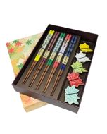 Tokyo Design Studio  Autumn Leaves Chopsticks Set 10pcs with Chopstick Rests