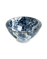 BOWL - Painted Blue And White Porcelain Ceramic Bowl (7 Inch) (Type 2, Pattern 4)