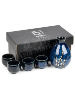 EDO JAPAN  Ssake Set Hana Blue 5 pieces 