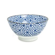  BOWL - Painted Blue And White Porcelain Ceramic Bowl (7 Inch) (Type 3, Pattern 3)