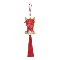 Wall Hanging Decoration - Prosperity Ox with Golden Wealth Bag 1pc