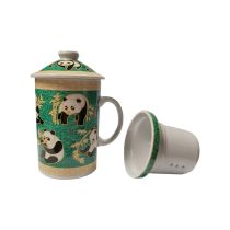 Oriental Porcelain Tea Cup with Infuser (Pattern 5)