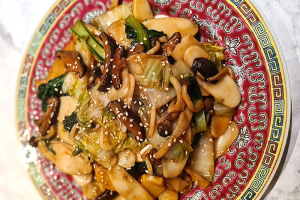 New Year Rice Cake and Mushroom Stir Fry Recipe