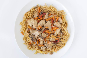 Stir-fry Veggie Ramyun with Vegan Chicken Slices  Recipe