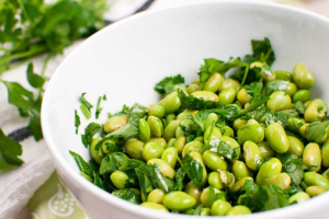 Edamame Salad with White Miso Dressing