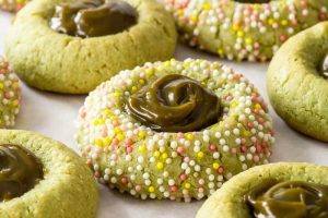 Matcha Thumbprint Cookies Recipe