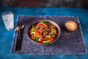 Korean Japchae Noodle Recipe from Eva Pau's Asian Kitchen