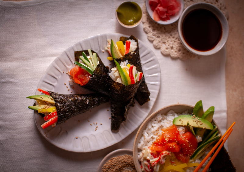 TEMAKI SUSHI - Easy Hand Rolls Sushi from Eva Pau's Asian Kitchen