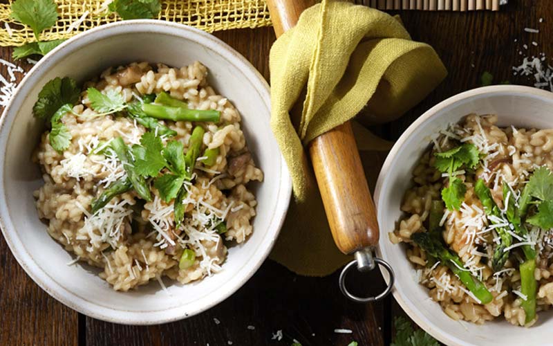 Sandy Tang’s Asparagus and Shiitake Mushroom Risotto