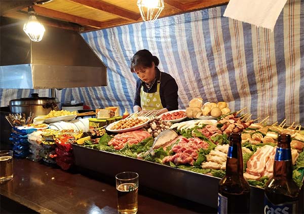 Korean street food stall