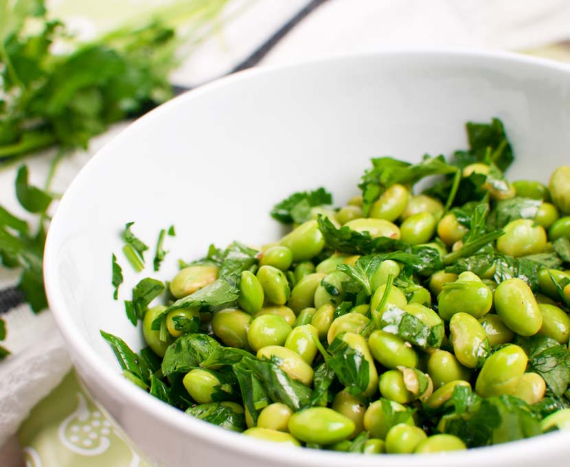 Edamame Salad with White Miso Dressing